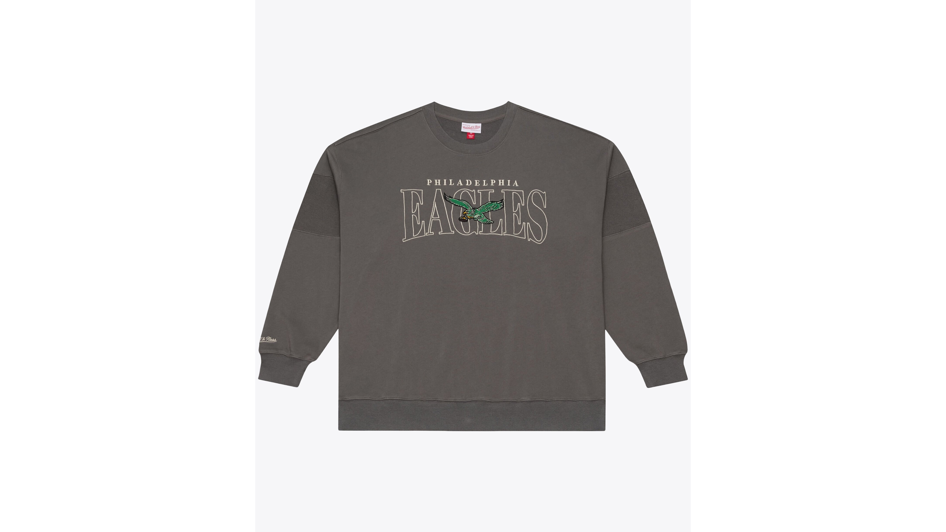 Mitchell & Ness Men's Gray Philadelphia Eagles Oversized Heritage Hues Fleece Sweatshirt