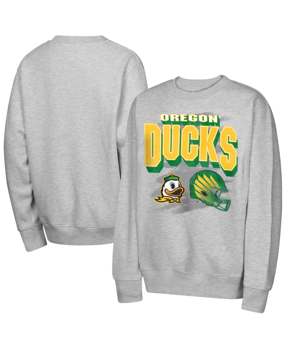 Outerstuff Big Boys' and Girls' Heather Gray Oregon Ducks Wild Card Fleece Sweatshirt - Heather Gray