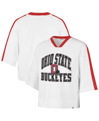 '47 Brand Women's White Ohio State Buckeyes Big Overarch Drop Needle ...