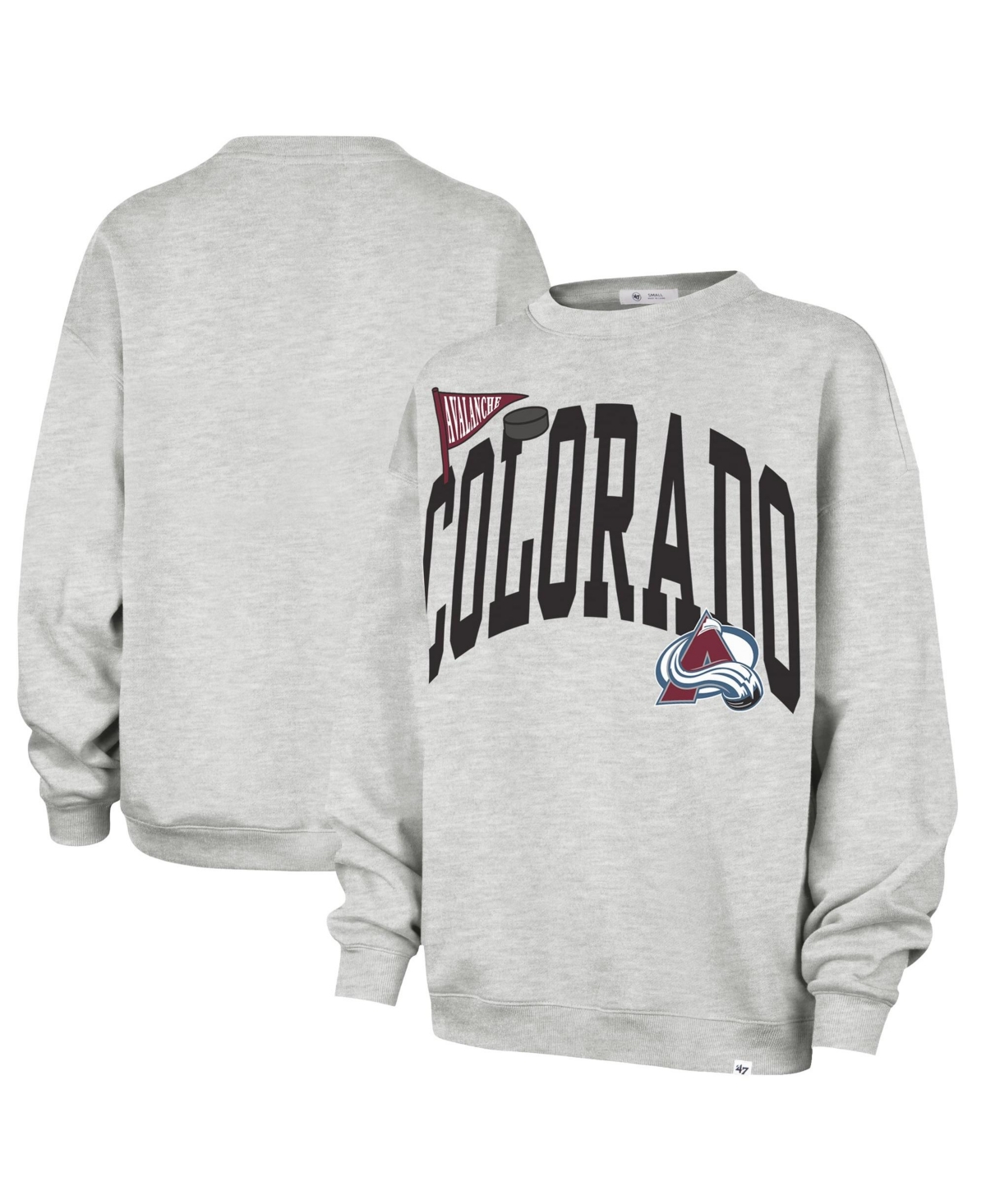 '47 Brand Women's Heather Gray Colorado Avalanche Arched Icon Oversized Sweatshirt - Heather Gray