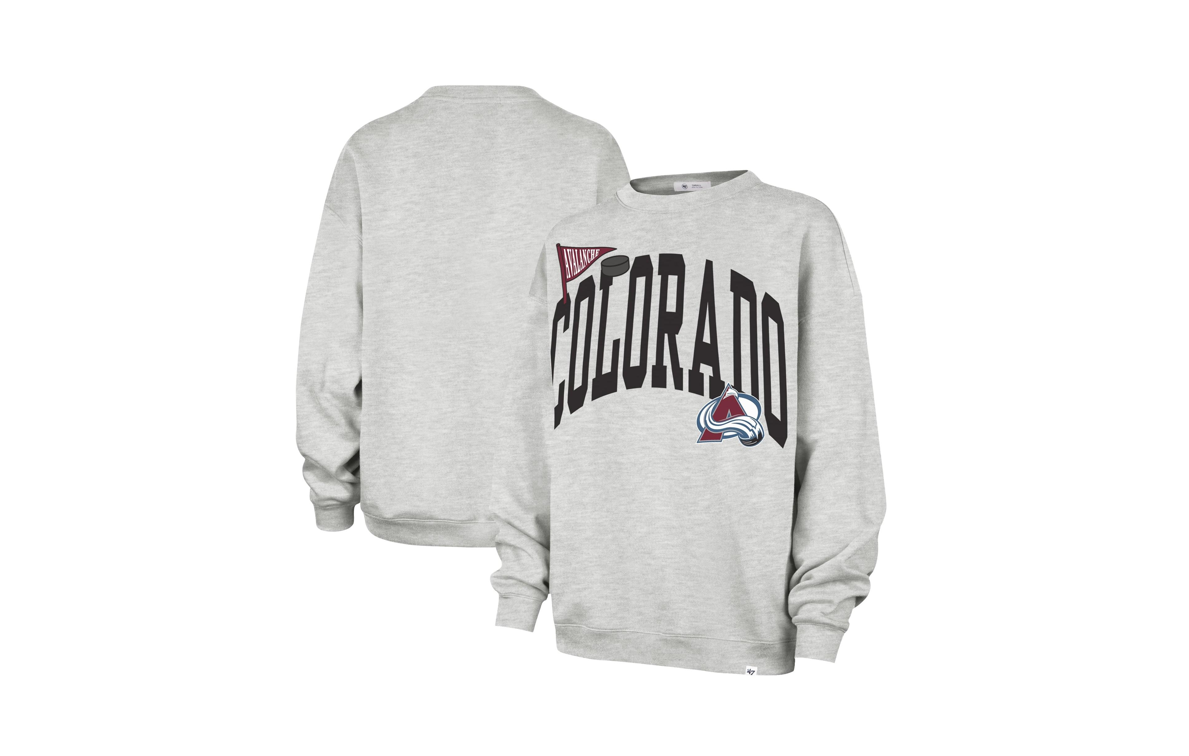 '47 Brand Women's Heather Gray Colorado Avalanche Arched Icon Oversized Sweatshirt