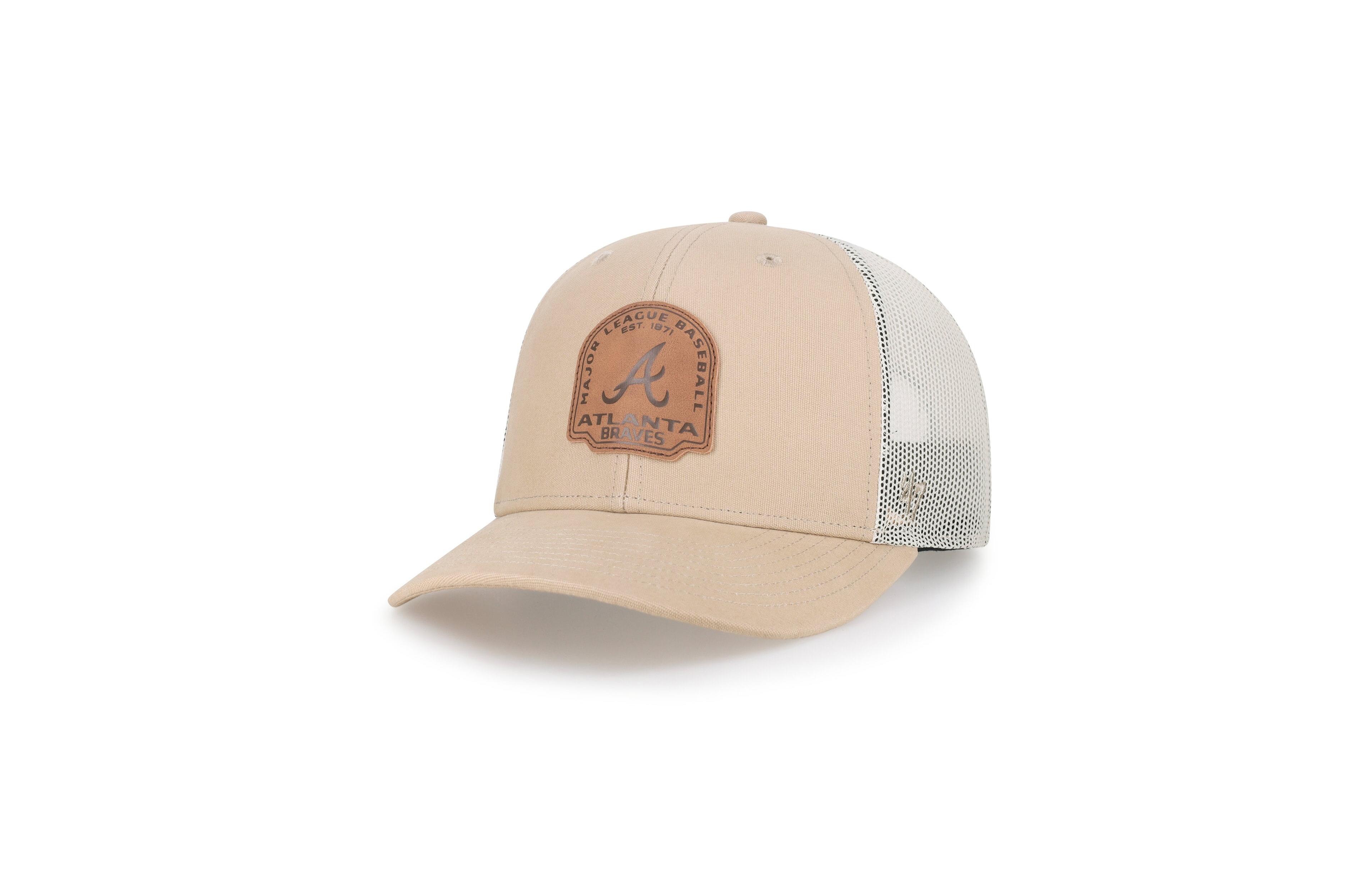 '47 Brand Men's Khaki Atlanta Braves Bonehide Trucker Snapback Hat