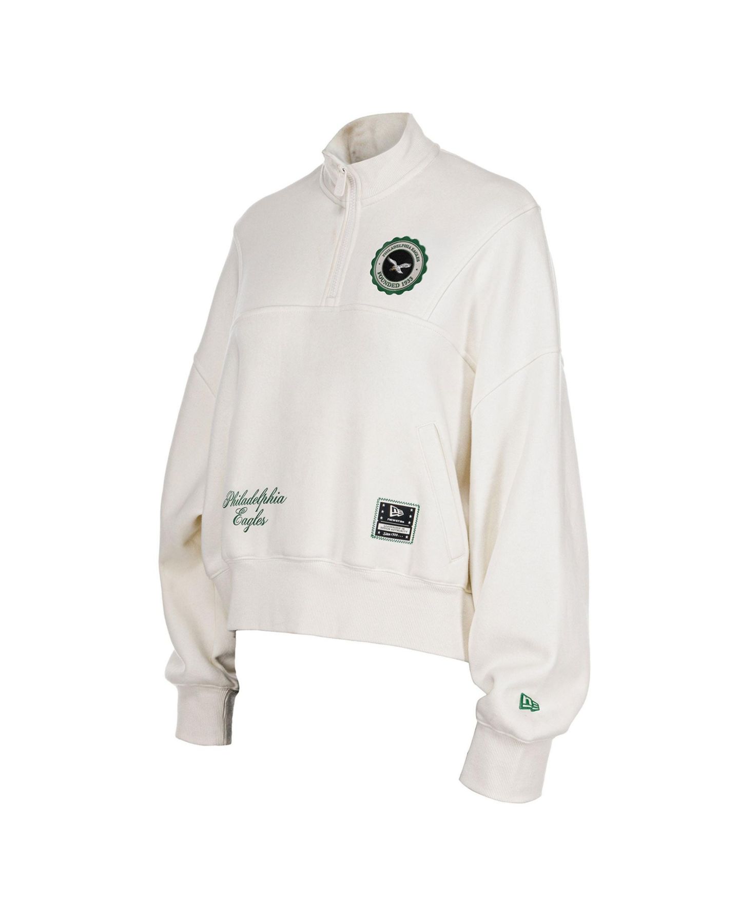 Женский свитер New Era Cream Philadelphia Eagles Academic Quarter-Zip Pullover — фото 3