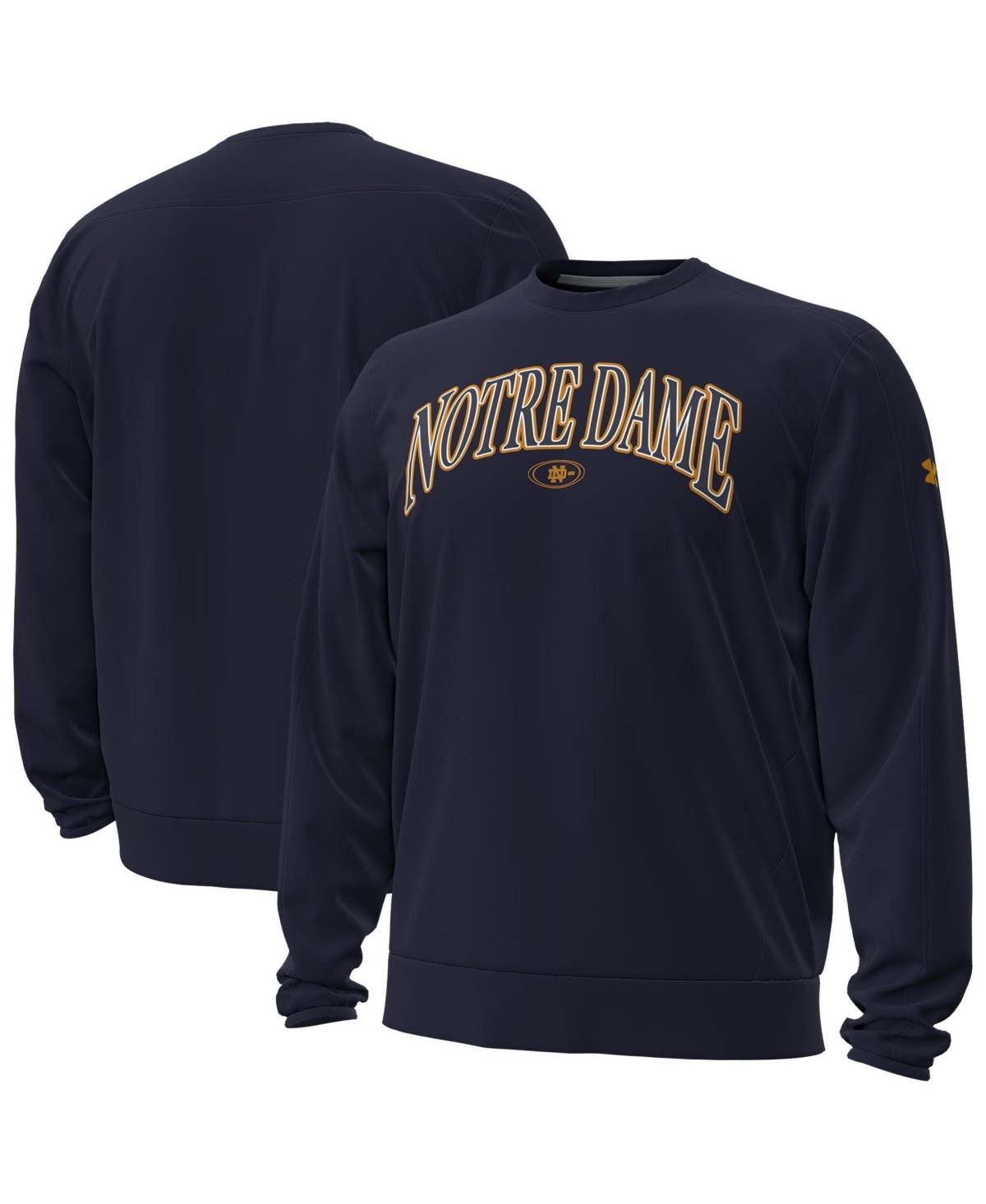 Under Armour Men's Navy Notre Dame Fighting Irish 2026 Sideline Armour Fleece Pro Storm Crewneck Sweatshirt - Navy
