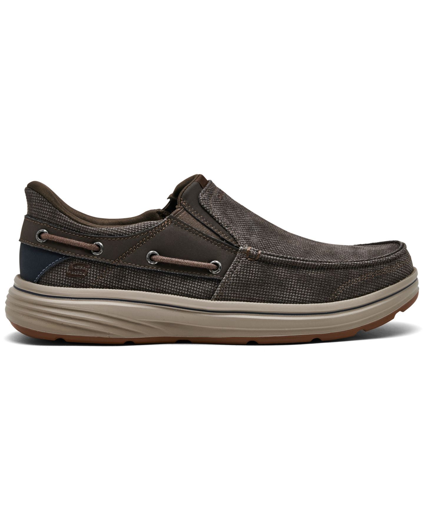 Мужские кроссовки Skechers Slip-in Relaxed Fit: Troutt - Rustic Moc-Toe Casual, цвет: Коричневый — фото 2