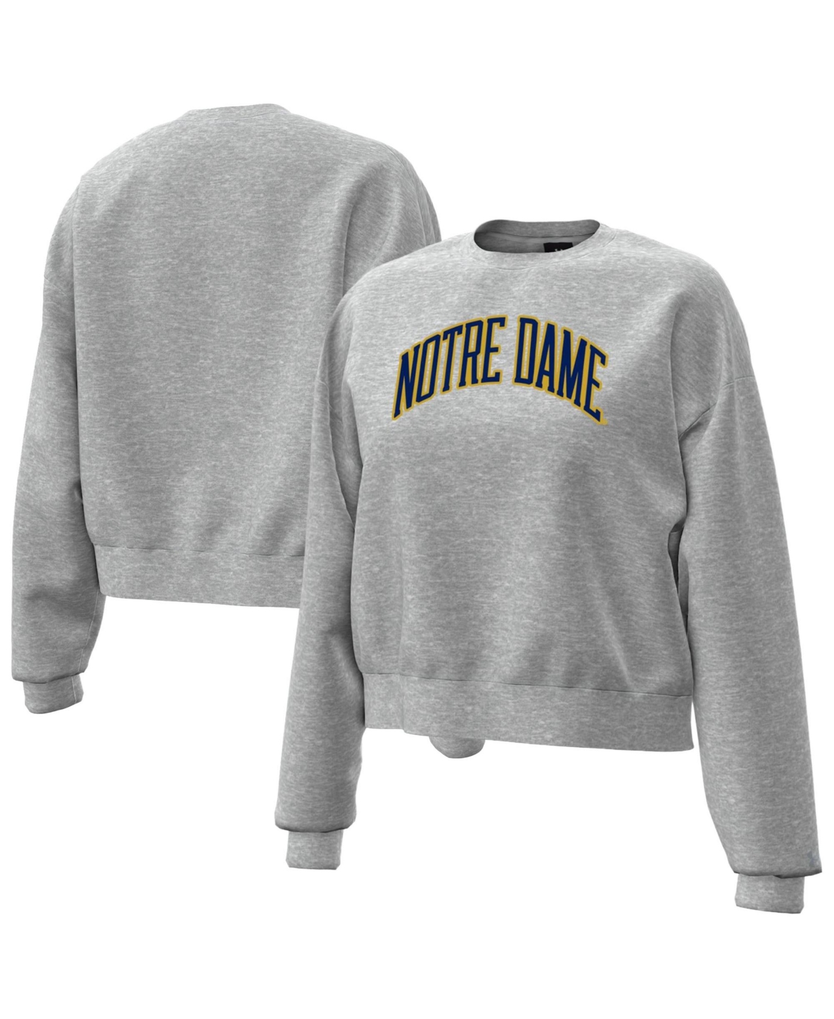 Under Armour Women's Heather Gray Notre Dame Fighting Irish Icon Fleece Sweatshirt - Heather Gray