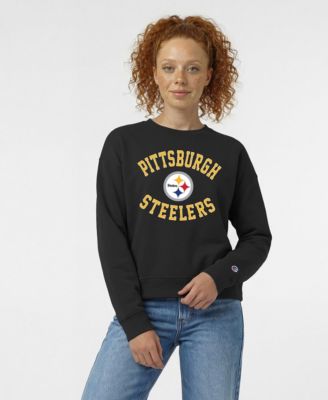 Women's Black Pittsburgh Steelers Heart Soul Powerblend Sweatshirt
