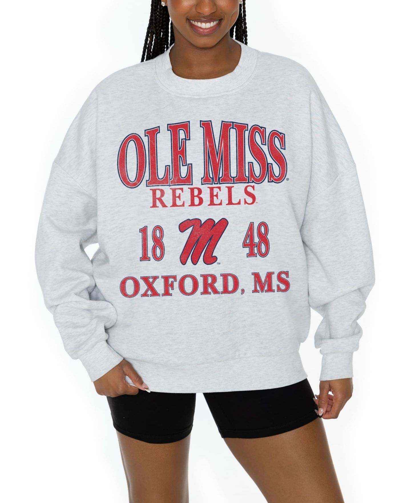 Женская толстовка Gameday Couture Ash Ole Miss Rebels Premium Fleece Pullover — фото 3