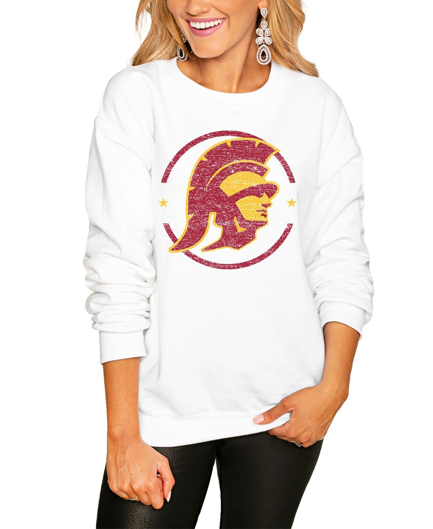 Женская толстовка Gameday Couture White USC Trojans End Zone Oversized — фото 1