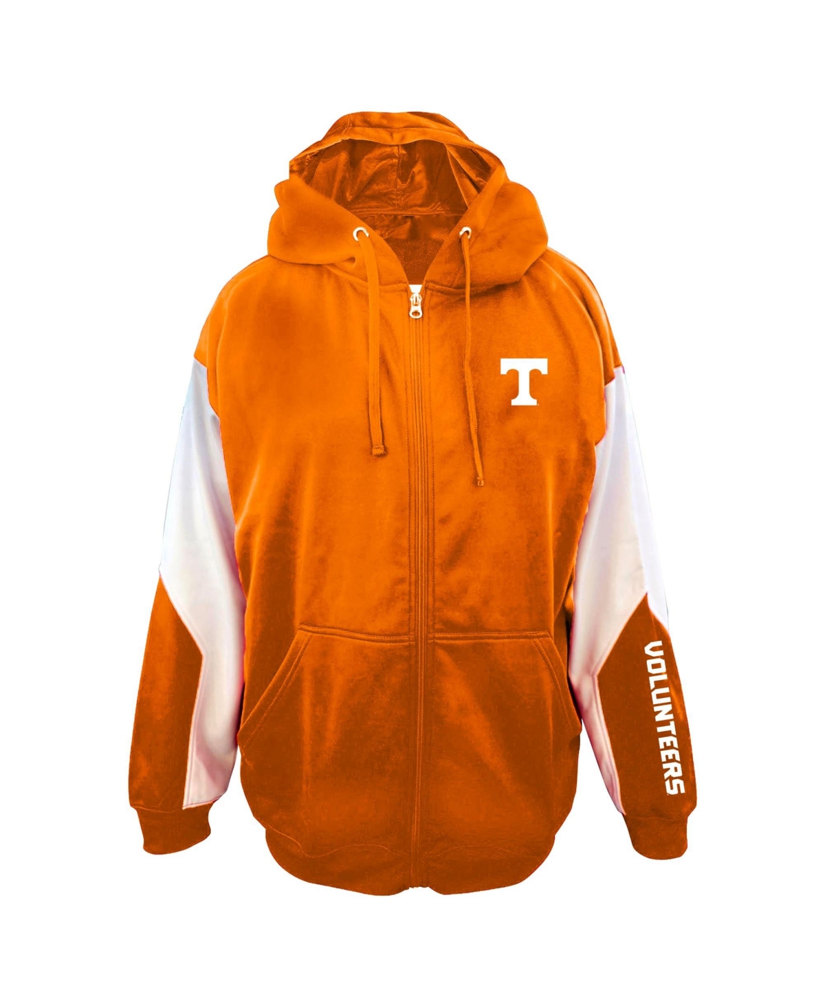 Fanatics Men's Tennessee Orange Tennessee Volunteers Big & Tall Sleeve Block Full-Zip Hoodie - Tennessee Orange, White