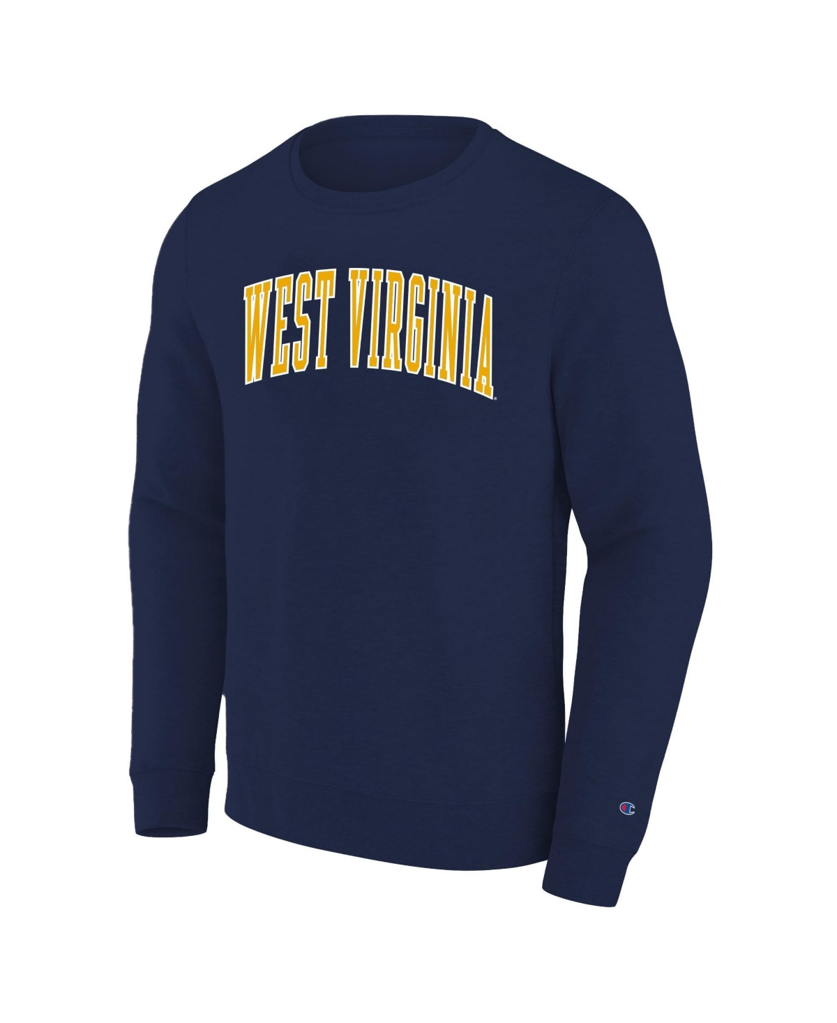 Champion Men's Big and Tall Navy West Virginia Mountaineers Arch Applique Sweatshirt - Navy