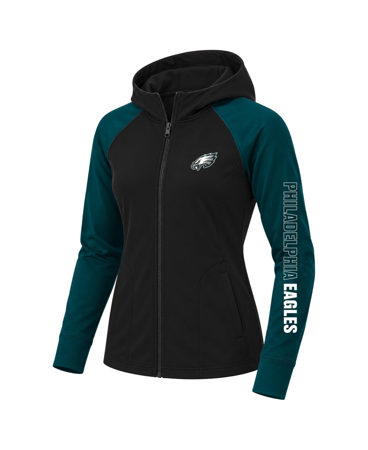 Fanatics Women's Black/Midnight Green Philadelphia Eagles Plus Size Cornerback Blitz Full-Zip Hoodie - Black, Midnight Green