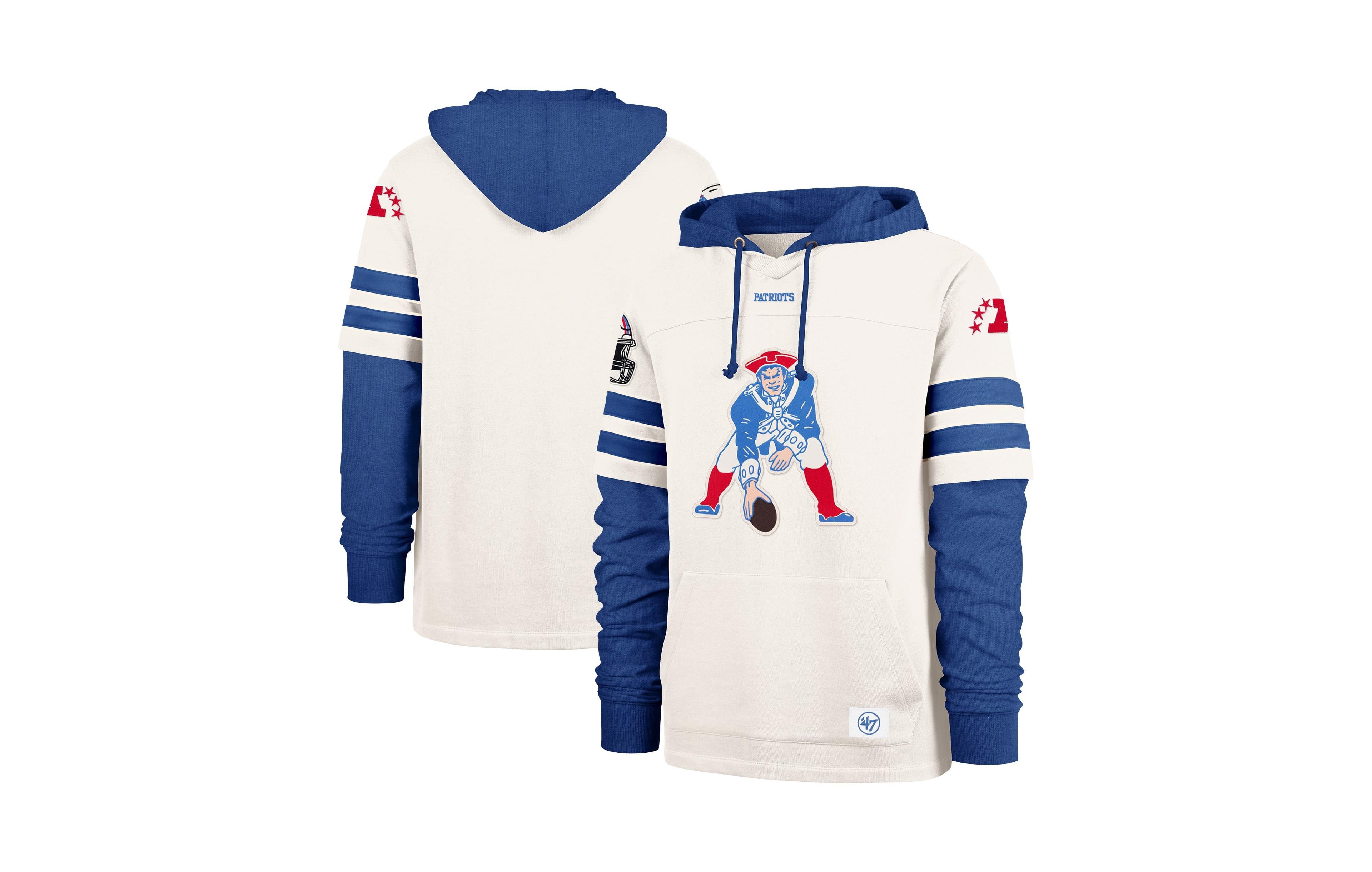 '47 Brand Men's Cream New England Patriots Cornerback Pullover Hoodie