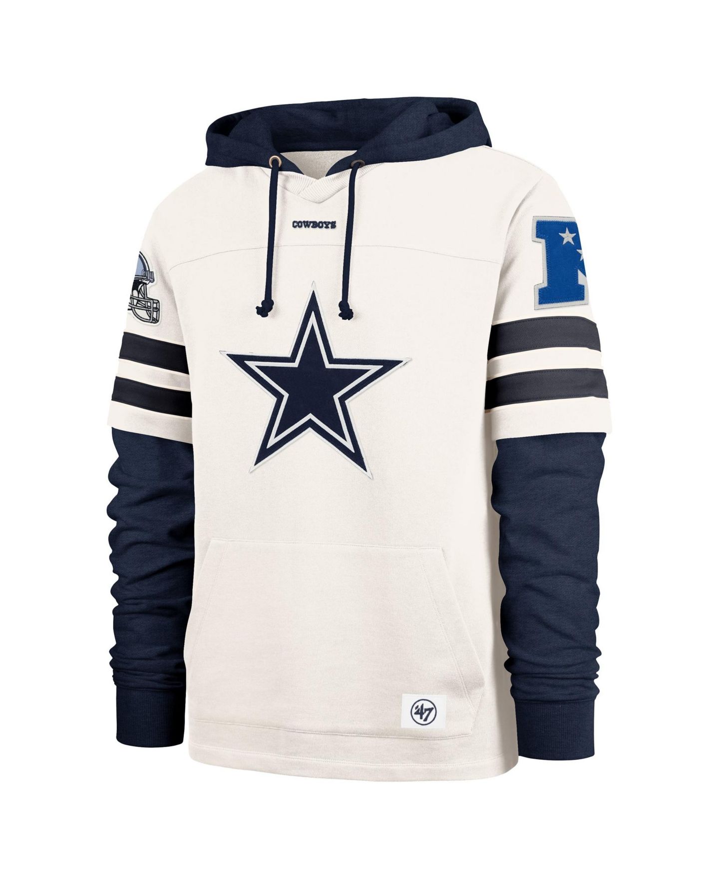 Мужское худи '47 Brand Cream Dallas Cowboys Cornerback Pullover — фото 2
