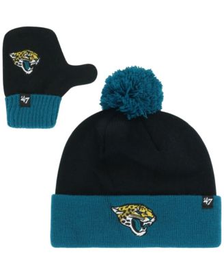 Toddler Black Jacksonville Jaguars Bam Bam Cuffed Knit Pom Hat & Mittens Set