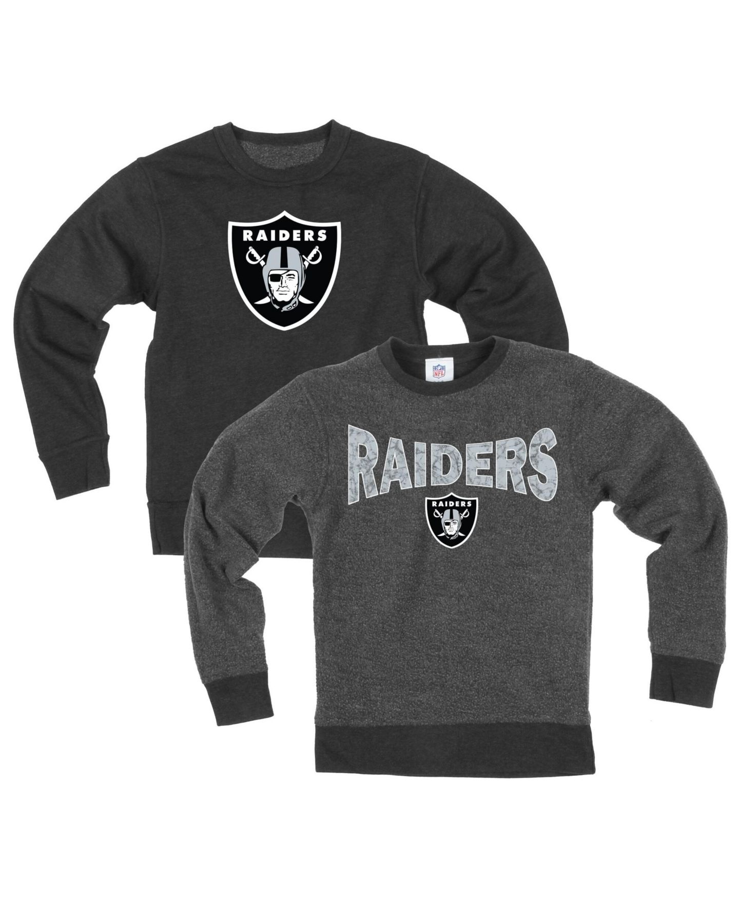 Детская толстовка Wes & Willy Black Las Vegas Raiders Reversible Fleece — фото 1