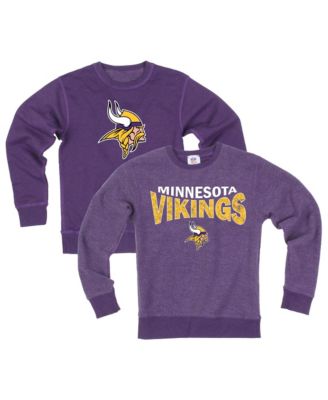 Big Boys' and Girls' Purple Minnesota Vikings Reversible Fleece Sweatshirt