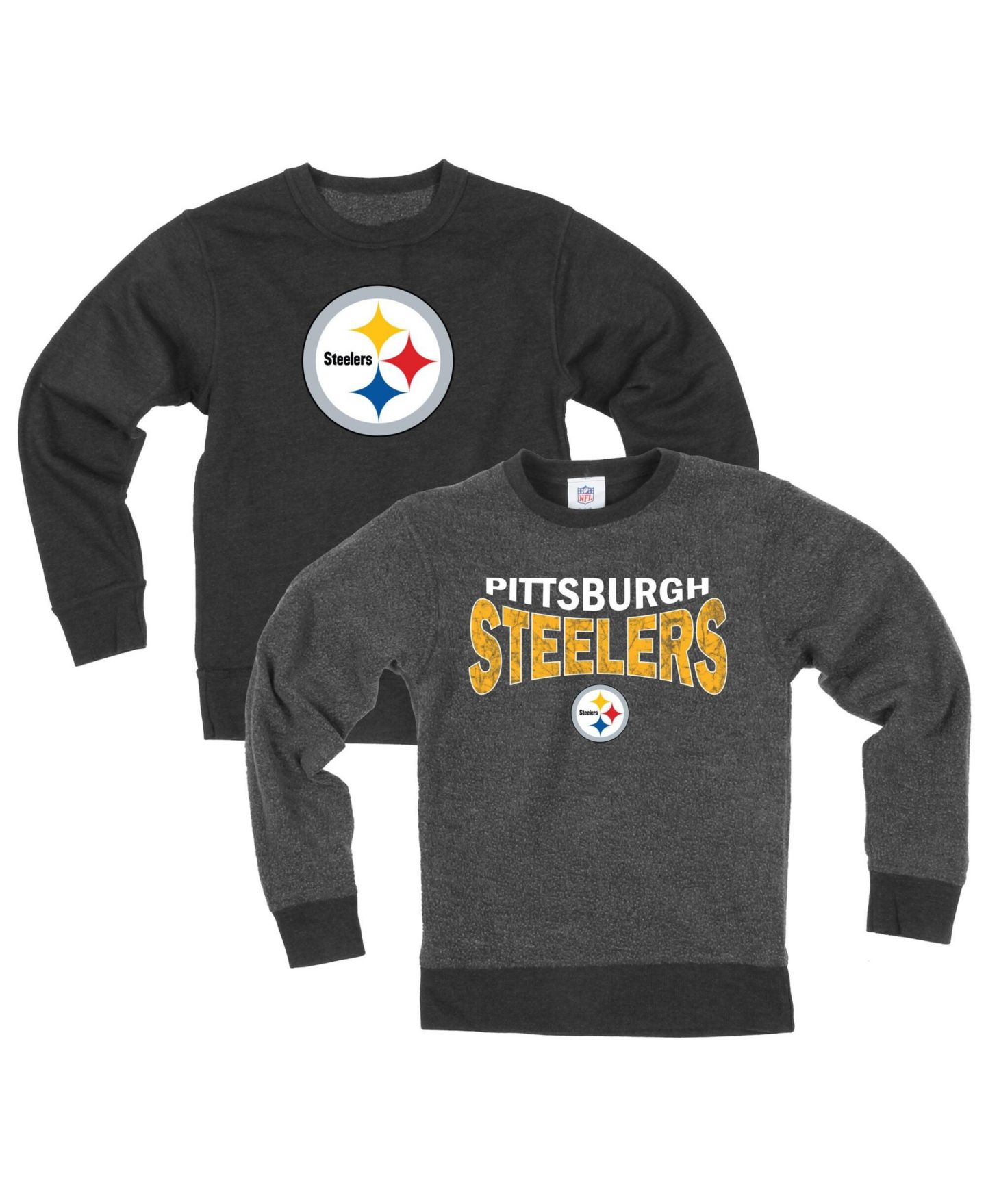 Детская толстовка Wes & Willy Black Pittsburgh Steelers Reversible Fleece — фото 1