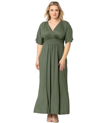 Plus Size Vienna Kimono Sleeve Long Maxi Dress