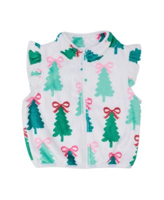 Toddler Girls' 2T-5T Ruffle Marshmallow Fleece Quarter-Zip Vest