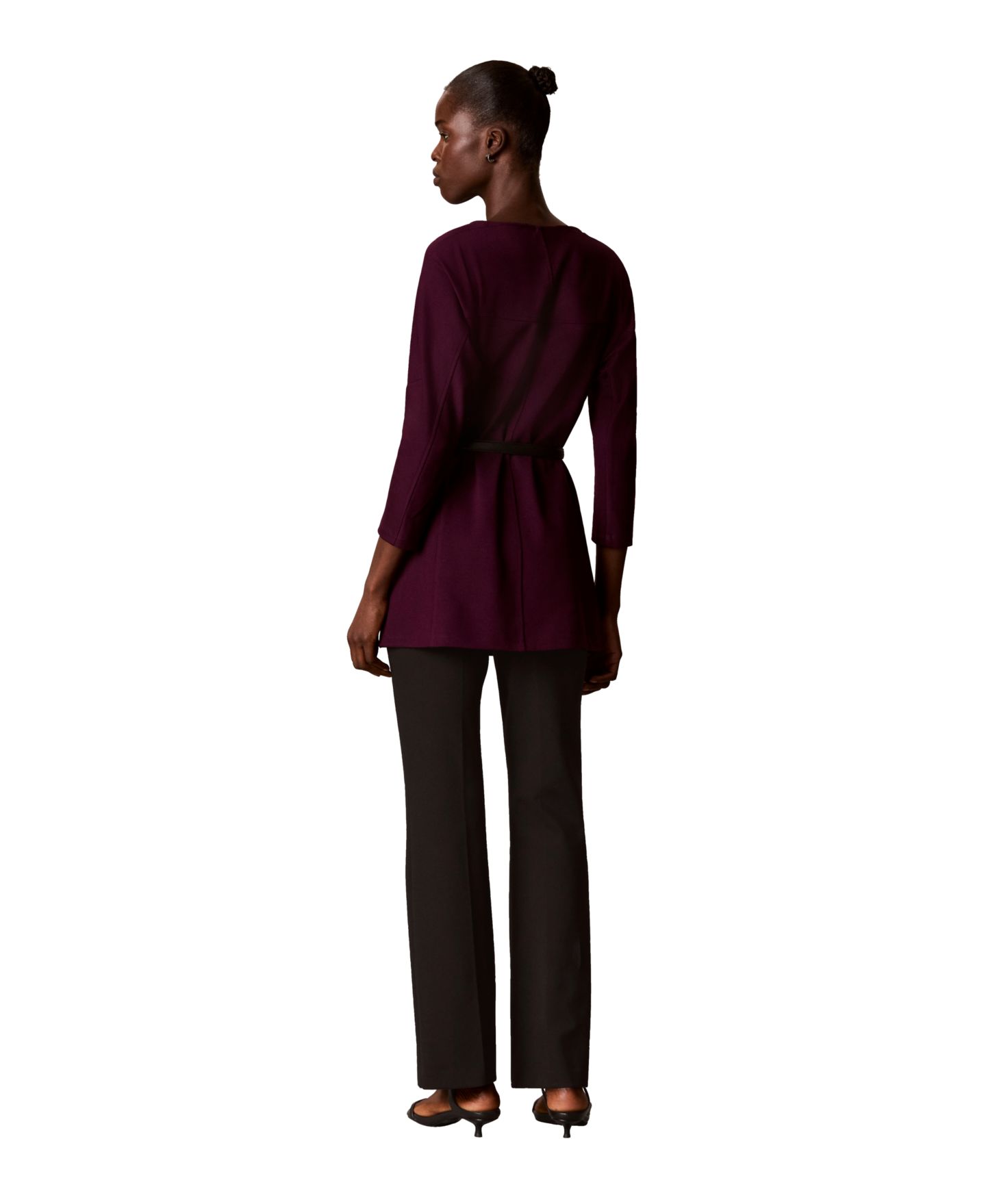 Женский топ Calvin Klein Boat Neck 3/4-Sleeve Compression Tunic, цвет: Глубокий ягодный — фото 5