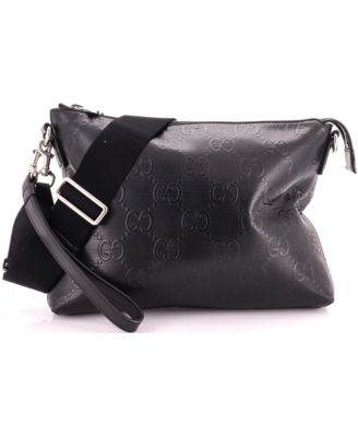 Medium Convertible Messenger Bag GG Embossed Perforated Leather