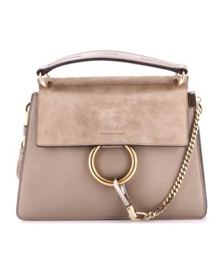 Small Faye Top Handle Bag Leather and Suede