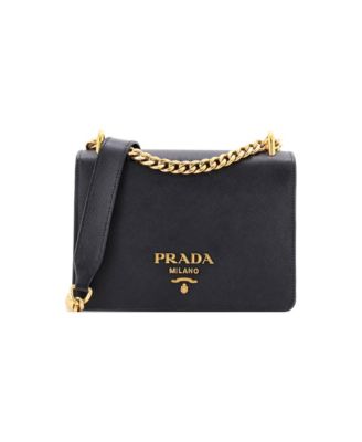 Small Chain Flap Bag Saffiano Leather