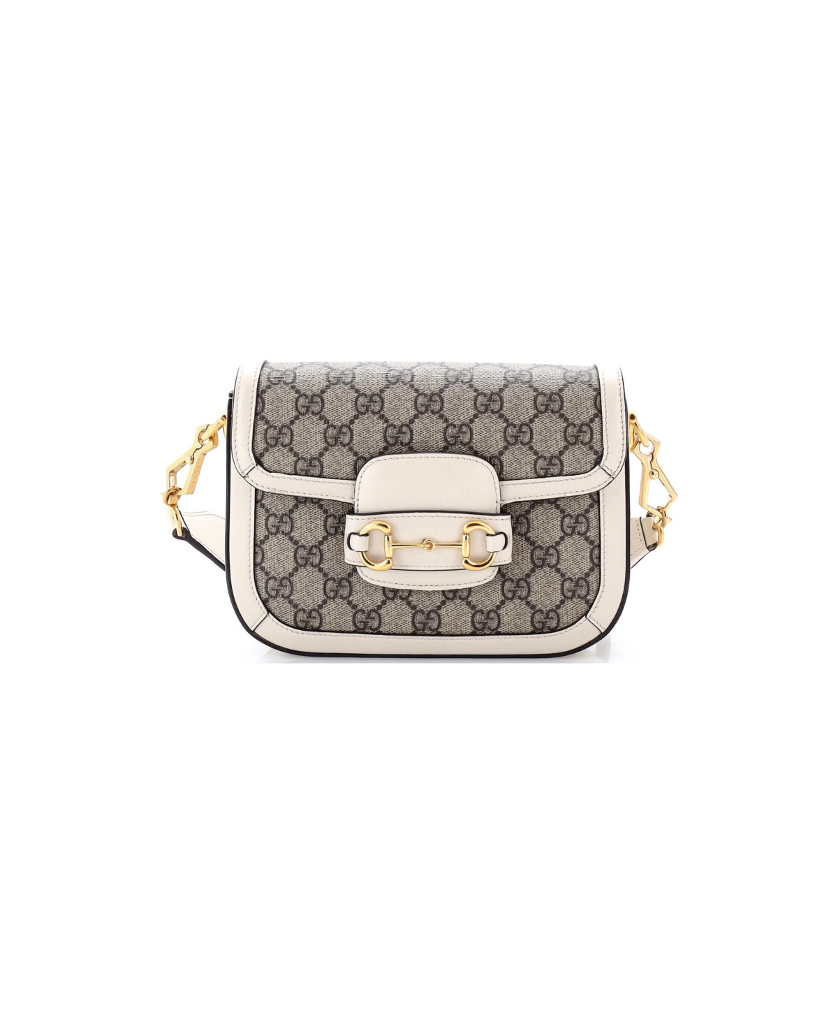 Pre-Owned Gucci Mini Horsebit 1955 Shoulder Bag Gg Coated Canvas with Leather - Natural