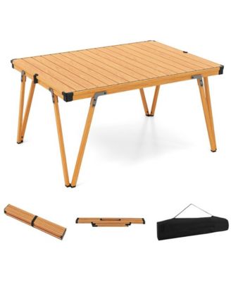 Folding Camping Table Picnic Table with Storage Bag and Waterproof Desktop