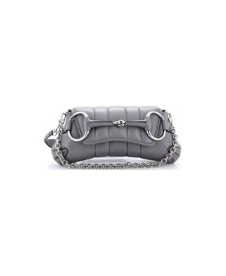 Small Horsebit Chain Shoulder Bag Vertical Quilted Leather