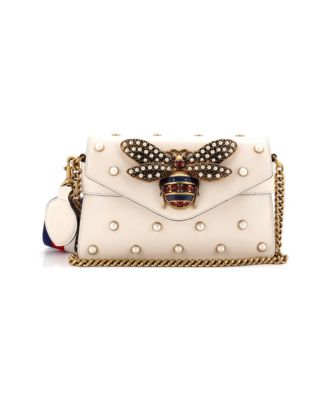 Mini Broadway Pearly Bee Shoulder Bag Embellished Leather