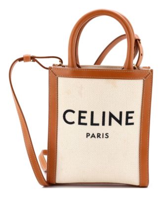 Mini Vertical Cabas Tote Canvas with Leather