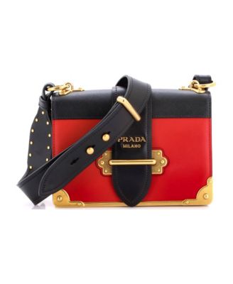 Small Cahier Crossbody Bag Leather and Saffiano Leather