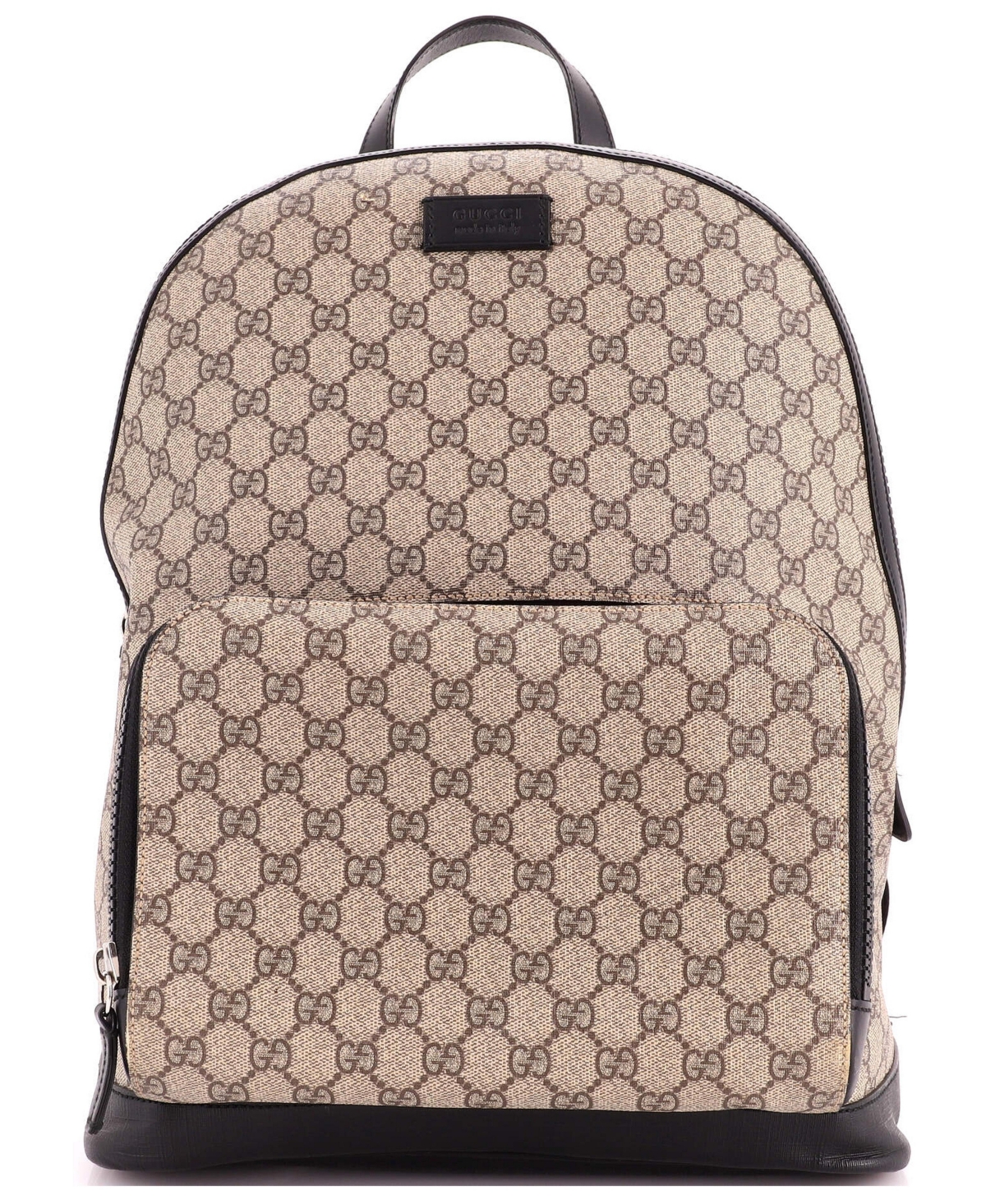 Pre-Owned Gucci Medium Zip Pocket Backpack Gg Coated Canvas - Brown