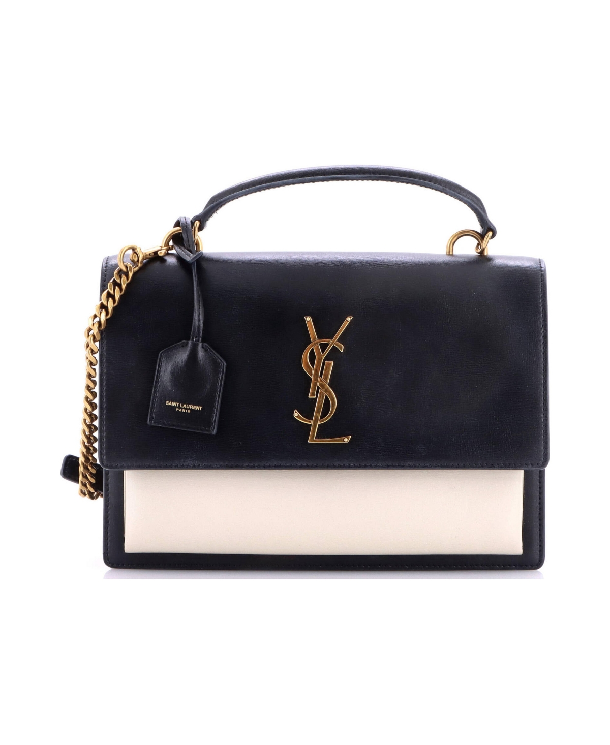 Pre-Owned Saint Laurent Medium Sunset Top Handle Shoulder Bag Leather - Blue