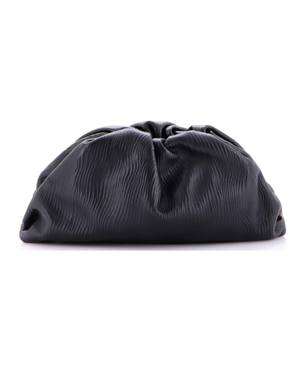 Pre-Owned Bottega Veneta The Pouch Printed Textured Leather - Black