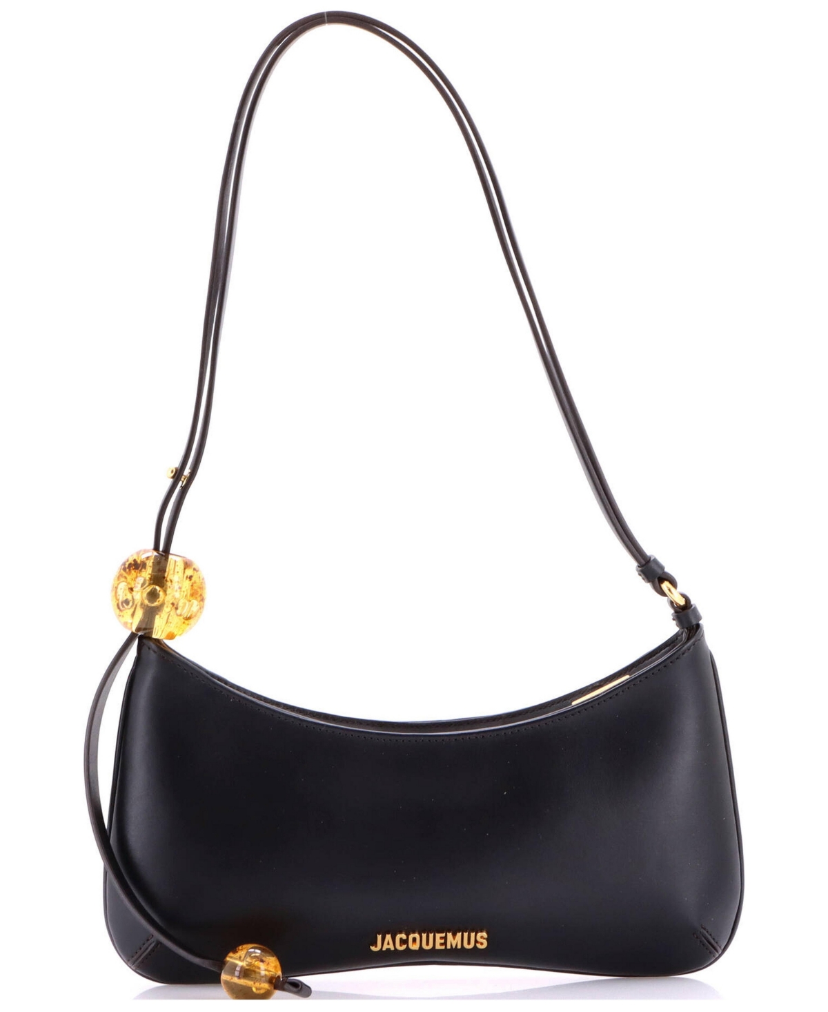 Pre-Owned Jacquemus Le Bisou Perle Leather Shoulder Bag - Black