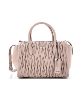 Small Convertible Zip Tote Matelasse Leather