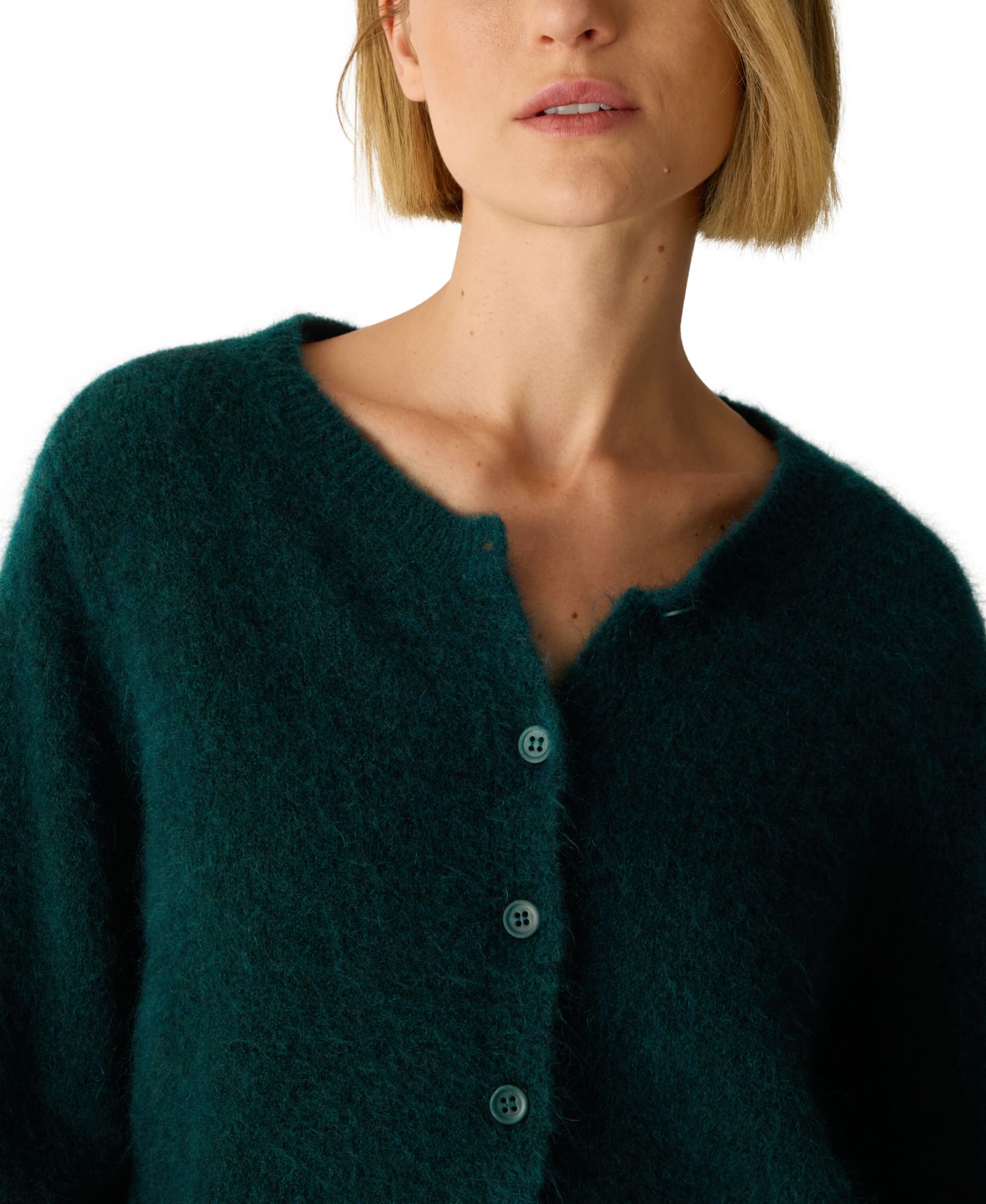 Женский кардиган Eileen Fisher Crewneck Long-Sleeve Cardigan, цвет: Kelp — фото 3