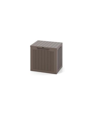 Outdoor Storage Box 25 Gallon Deck Box with Lockable Lid and Wicker-woven Texture