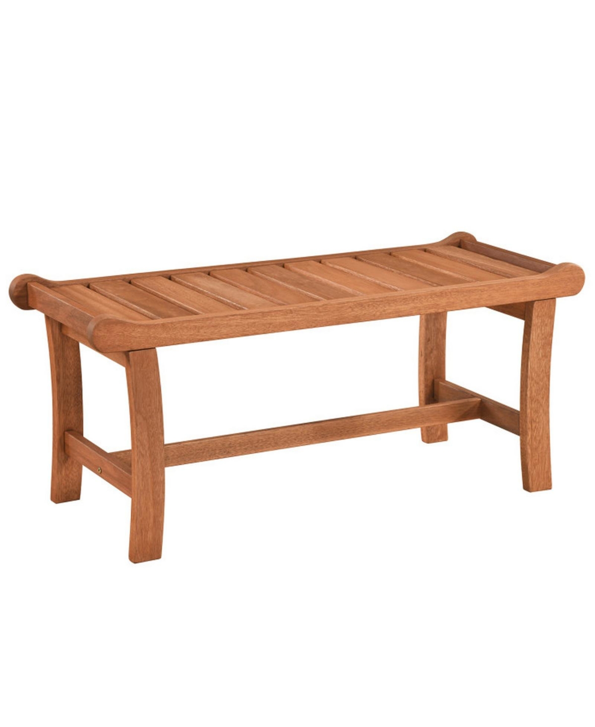 Gouun Backless Mixed Hardwood Outdoor Patio Bench for Two - Orange