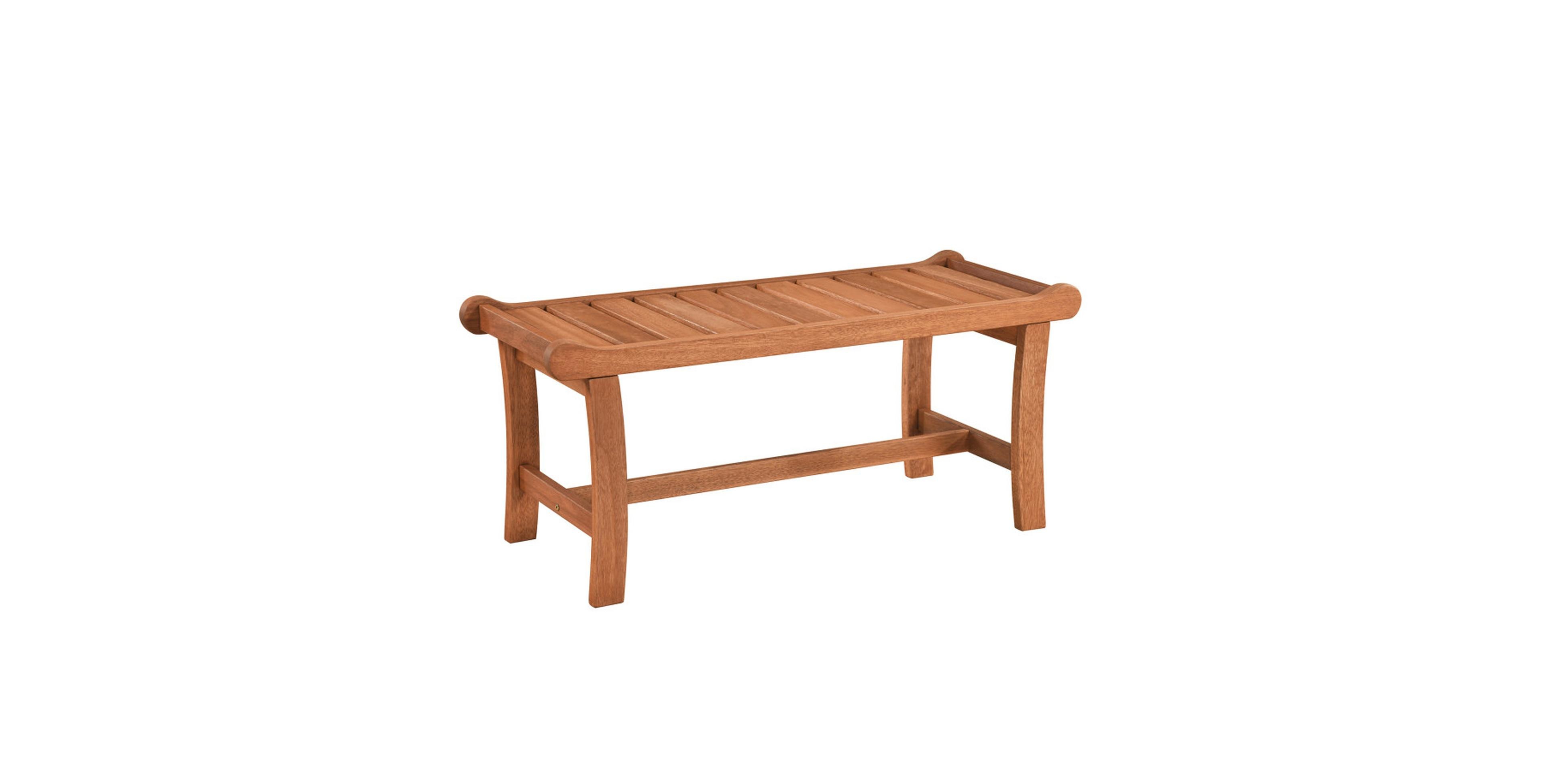 Gouun Backless Mixed Hardwood Outdoor Patio Bench for Two