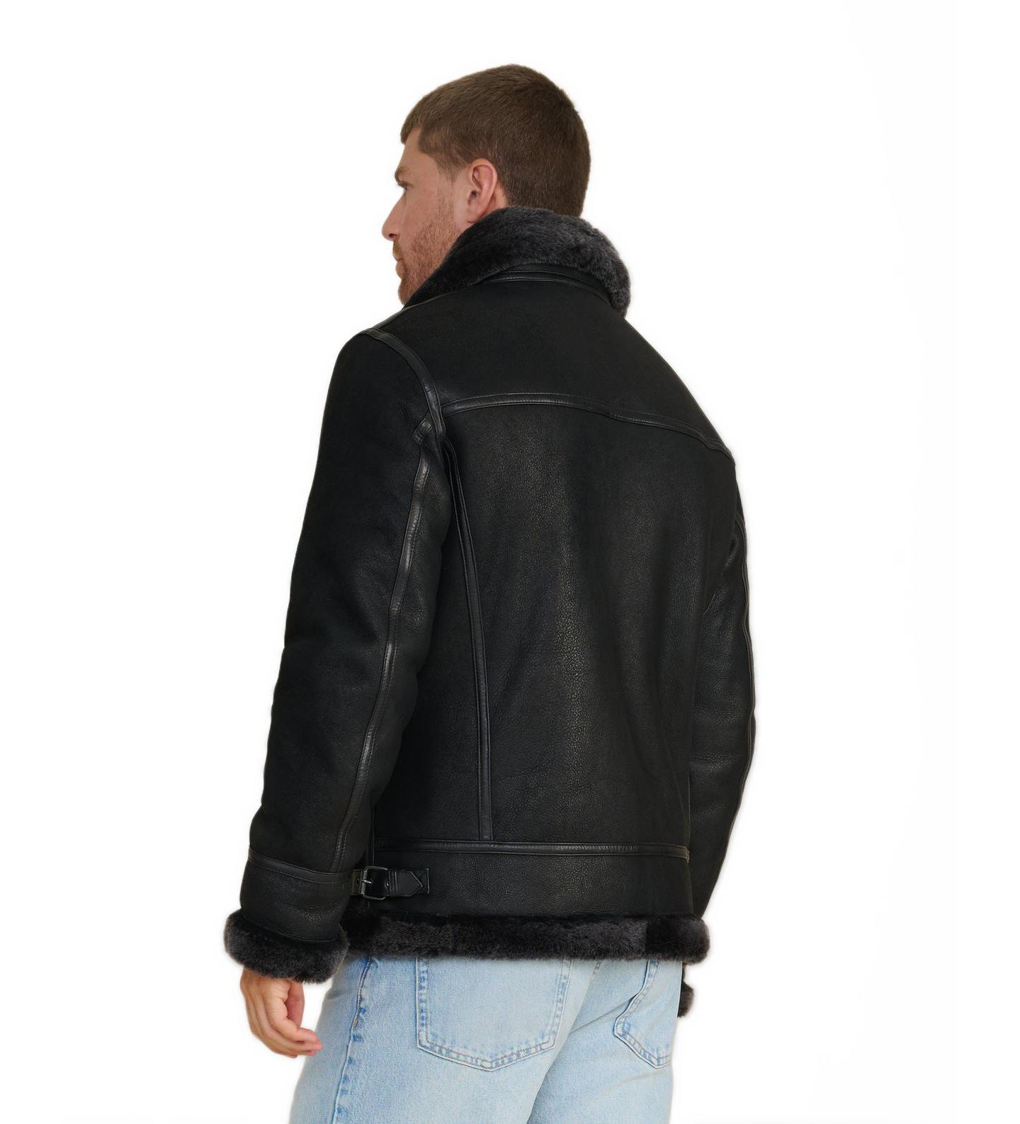 Мужская куртка Furniq UK Shearling Aviator, цвет: Чёрный — фото 2