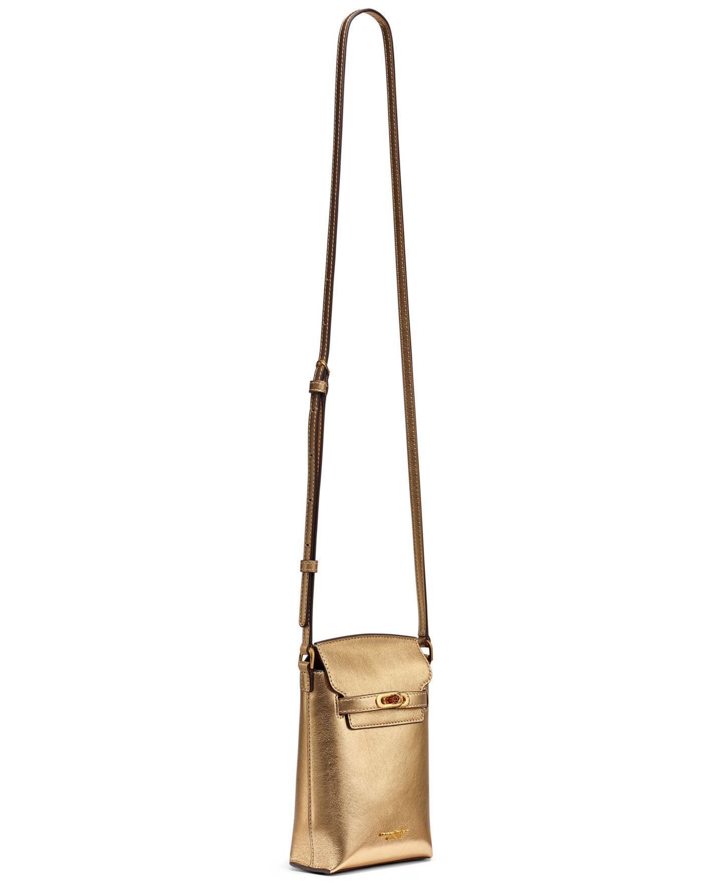 Женская сумка Donna Karan New York Bridgehampton North-South Leather Adjustable Mini Crossbody, цвет: Золотой — фото 5