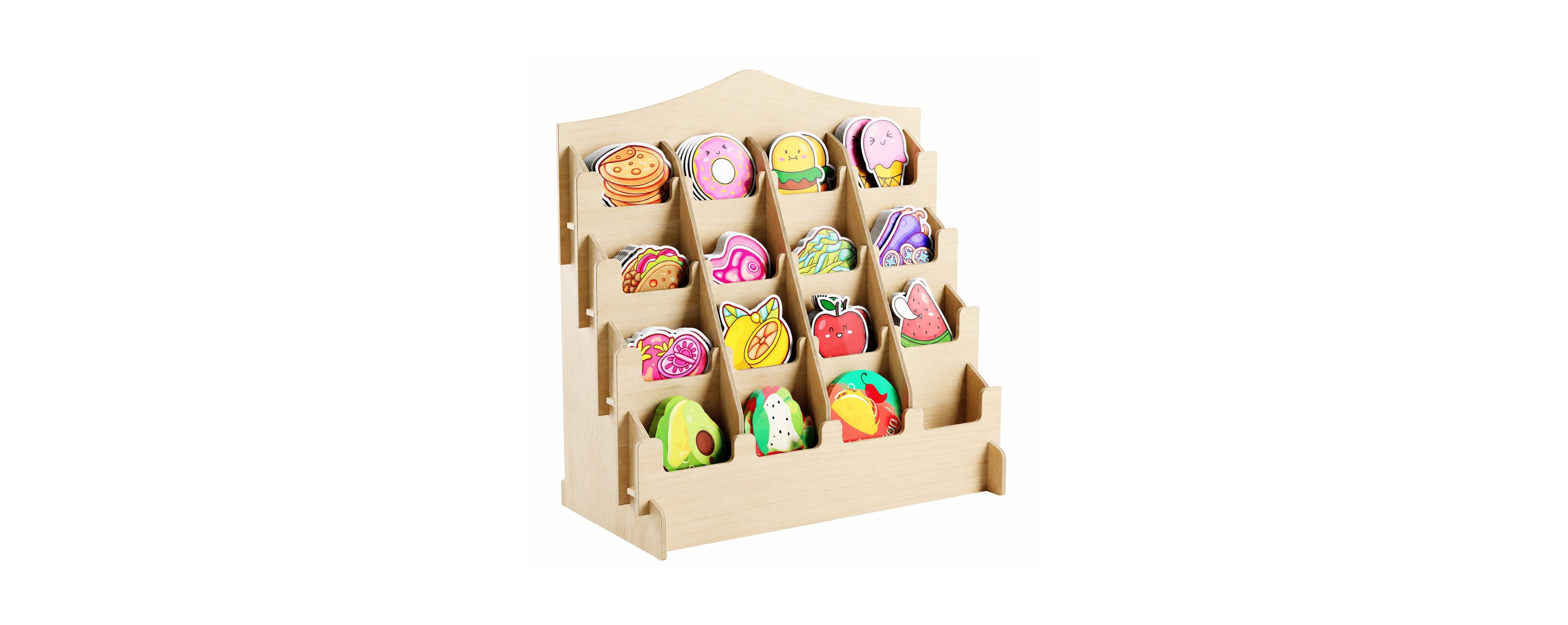 Lowking 4 Tier Sticker Display Stand With Adjustable Pockets For Vendor Events Organizer