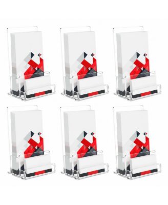 Clear Acrylic Brochure Holder Freestanding Business Card Slot Display Stand