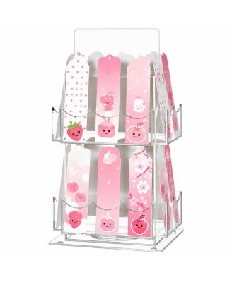 Rotating 2 Tier Bookmark Display Stand 360 Degree No Assembly Required For Retail Trade Show