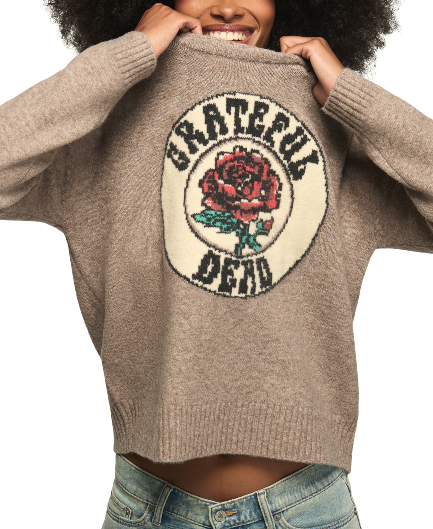 Женский свитер Lucky Brand Cloud Crewneck Long-Sleeve Graphic, цвет: Меланжевый — фото 4