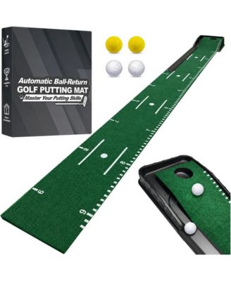 9.8 Ft Golf Putting Mat Set With Practice Balls Storage Bag Alignment Guide